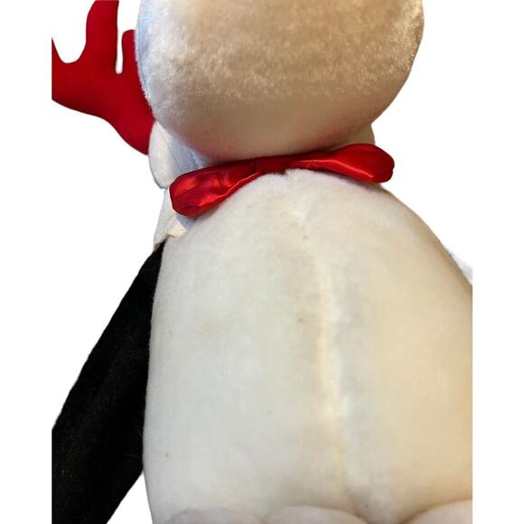 Vtg OPUS Christmas Plush w/ Reindeer Antlers Opus n Bill 13” Toy Stuffed Animal - Picture 8 of 9